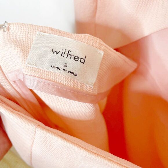 Aritzia Wilfred Aperture Tie Back Mini Dress Square Neck in Petal Pink Size 6 - Picture 7 of 8